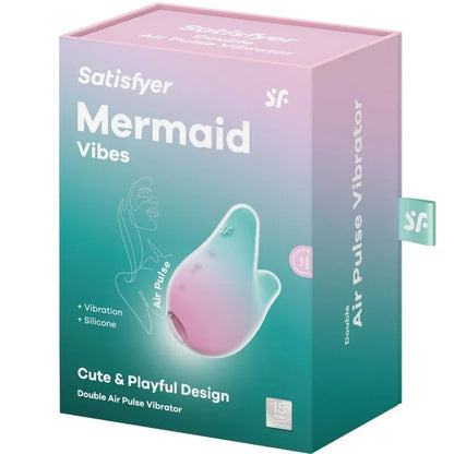 SATISFYER - MERMAID VIBES STIMULATOR & VIBRATOR MINT AND PINK - Happytoys Sexshop: online sex shop for Feeling Happy & Easy 😊 - Discreet geleverd