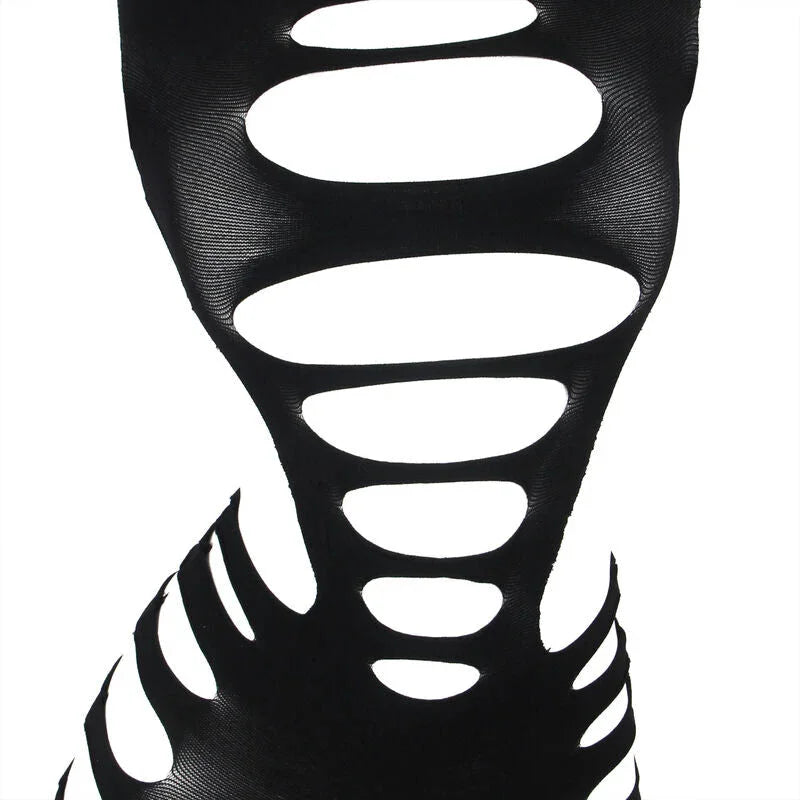 SUBBLIME - 952266 LONG SLEEVE ELASTIC FISHNET DRESS BLACK ONE SIZE - Happytoys Sexshop: online sex shop for Feeling Happy & Easy 😊 - Discreet geleverd