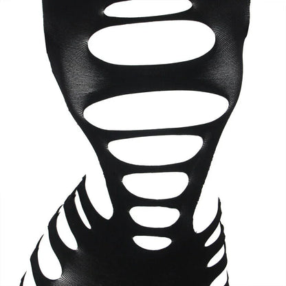 SUBBLIME - 952266 LONG SLEEVE ELASTIC FISHNET DRESS BLACK ONE SIZE - Happytoys Sexshop: online sex shop for Feeling Happy & Easy 😊 - Discreet geleverd