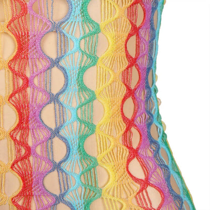 SUBBLIME - 952365 RAINBOW BARE SHOULDER FISHNET DRESS ONE SIZE - Happytoys Sexshop: online sex shop for Feeling Happy & Easy 😊 - Discreet geleverd