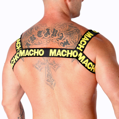 MACHO - DOUBLE YELLOW HARNESS - Happytoys Sexshop: online sex shop for Feeling Happy & Easy 😊 - Discreet geleverd