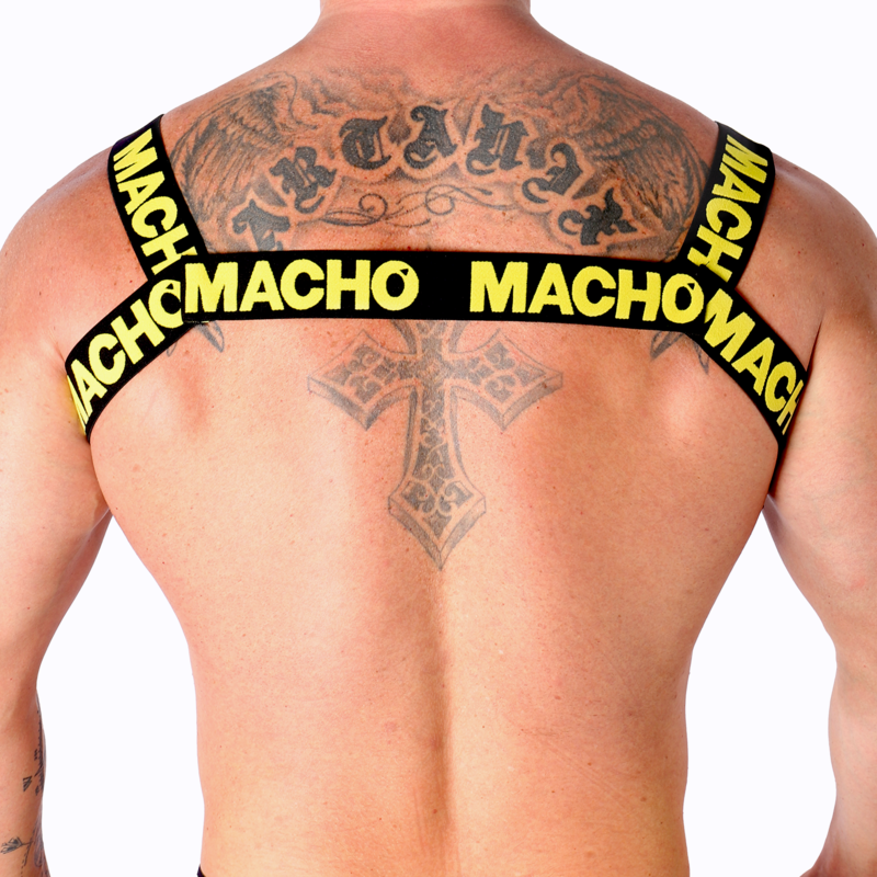 MACHO - DOUBLE YELLOW HARNESS - Happytoys Sexshop: online sex shop for Feeling Happy & Easy 😊 - Discreet geleverd