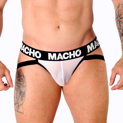 MACHO - MX26X1 JOCK GRID WHITE S - Happytoys Sexshop: online sex shop for Feeling Happy & Easy 😊 - Discreet geleverd