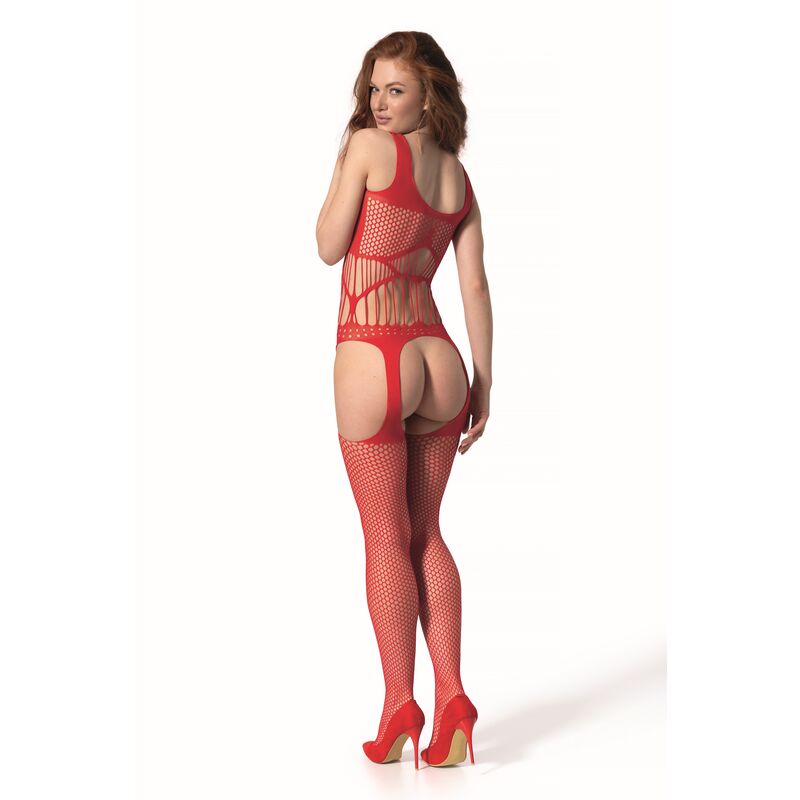 PASSION - BS 106 BODYSTOCKING RED ONE SIZE - Happytoys Sexshop: online sex shop for Feeling Happy & Easy 😊 - Discreet geleverd