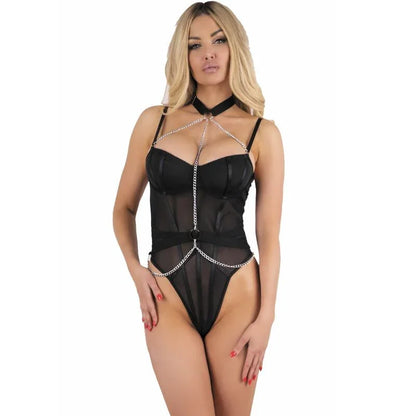 LIVCO CORSETTI FASHION - RUBIKA LC XG079 BODY WITH CHOKER BLACK S - Happytoys Sexshop: online sex shop for Feeling Happy & Easy 😊 - Discreet geleverd