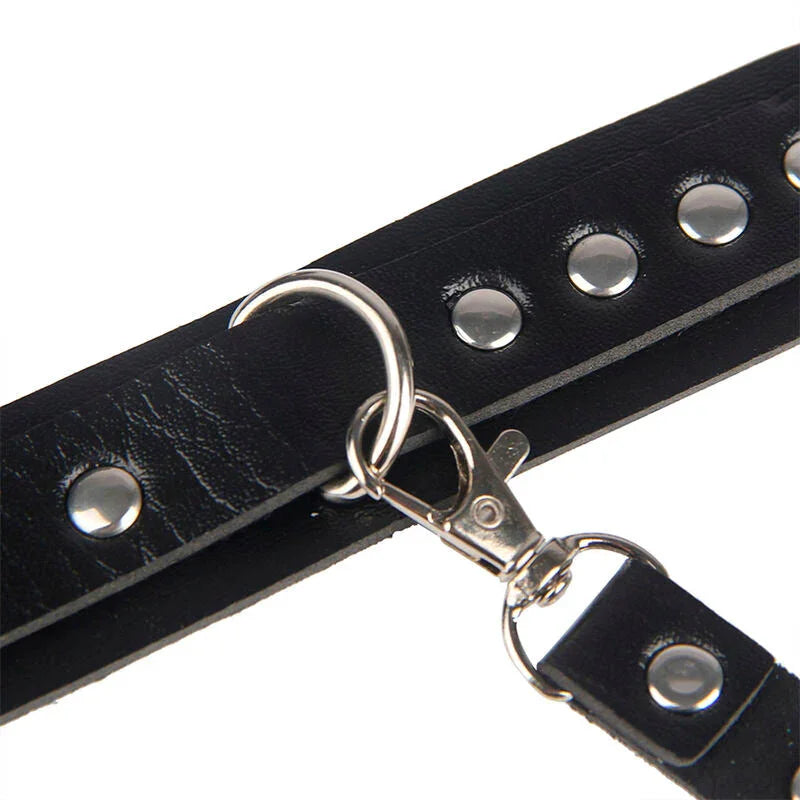 SUBBLIME - 953690 HANDCUFFS WITH BONDAGE BELT BLACK ONE SIZE - Happytoys Sexshop: online sex shop for Feeling Happy & Easy 😊 - Discreet geleverd