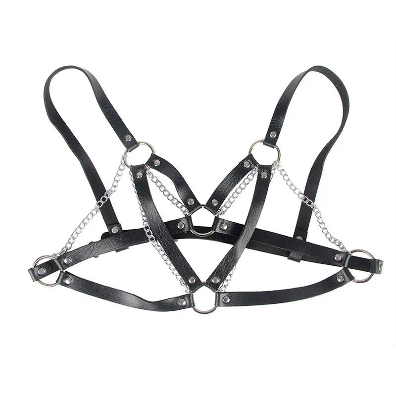 SUBBLIME - 953713 PUNK BONDAGE BELT METAL BUCKLE BLACK ONE SIZE - Happytoys Sexshop: online sex shop for Feeling Happy & Easy 😊 - Discreet geleverd