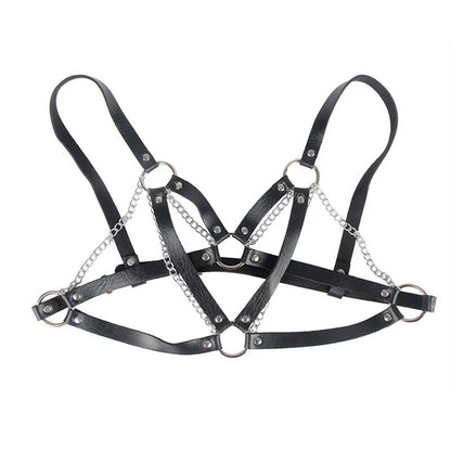 SUBBLIME - 953713 PUNK BONDAGE BELT METAL BUCKLE BLACK ONE SIZE - Happytoys Sexshop: online sex shop for Feeling Happy & Easy 😊 - Discreet geleverd