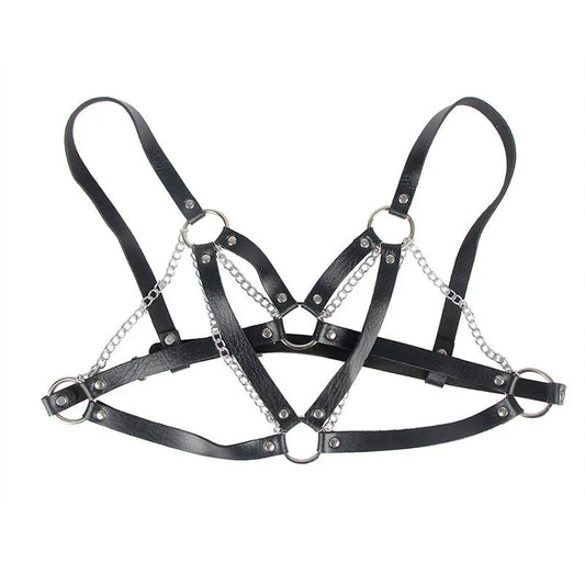 SUBBLIME - 953713 PUNK BONDAGE BELT METAL BUCKLE BLACK ONE SIZE - Happytoys Sexshop: online sex shop for Feeling Happy & Easy 😊 - Discreet geleverd
