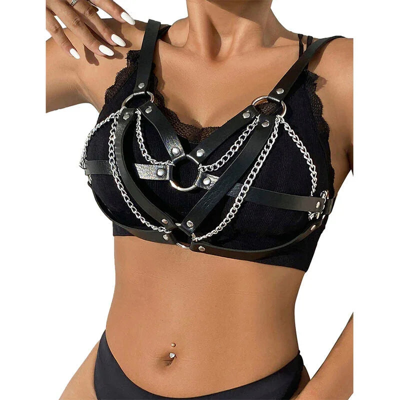 SUBBLIME - 953713 PUNK BONDAGE BELT METAL BUCKLE BLACK ONE SIZE - Happytoys Sexshop: online sex shop for Feeling Happy & Easy 😊 - Discreet geleverd