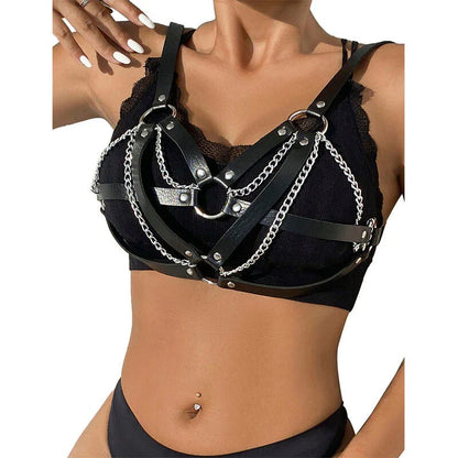 SUBBLIME - 953713 PUNK BONDAGE BELT METAL BUCKLE BLACK ONE SIZE - Happytoys Sexshop: online sex shop for Feeling Happy & Easy 😊 - Discreet geleverd