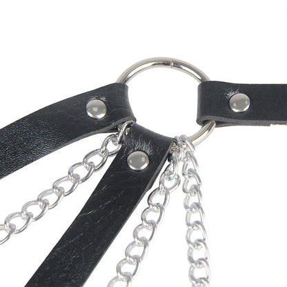 SUBBLIME - 953713 PUNK BONDAGE BELT METAL BUCKLE BLACK ONE SIZE - Happytoys Sexshop: online sex shop for Feeling Happy & Easy 😊 - Discreet geleverd