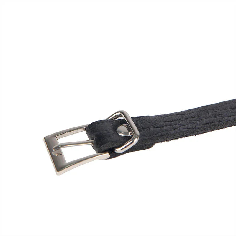SUBBLIME - 953713 PUNK BONDAGE BELT METAL BUCKLE BLACK ONE SIZE - Happytoys Sexshop: online sex shop for Feeling Happy & Easy 😊 - Discreet geleverd