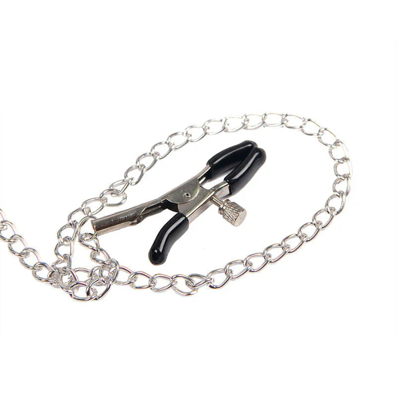 SUBBLIME - 953720 BONDAGE LEATHER STRAP BREAST CLAMPS BLACK ONE SIZE - Happytoys Sexshop: online sex shop for Feeling Happy & Easy 😊 - Discreet geleverd