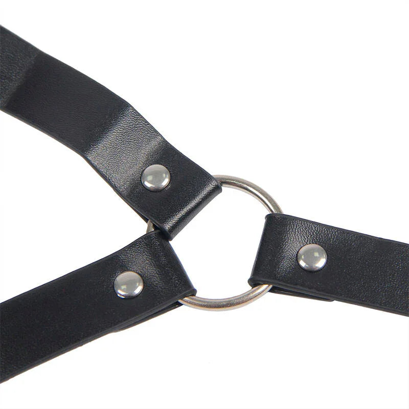 SUBBLIME - 953720 BONDAGE LEATHER STRAP BREAST CLAMPS BLACK ONE SIZE - Happytoys Sexshop: online sex shop for Feeling Happy & Easy 😊 - Discreet geleverd
