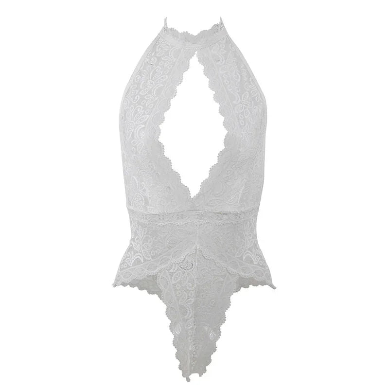 SUBBLIME - 953867 LACE BODYSUIT WHITE L/XL - Happytoys Sexshop: online sex shop for Feeling Happy & Easy 😊 - Discreet geleverd