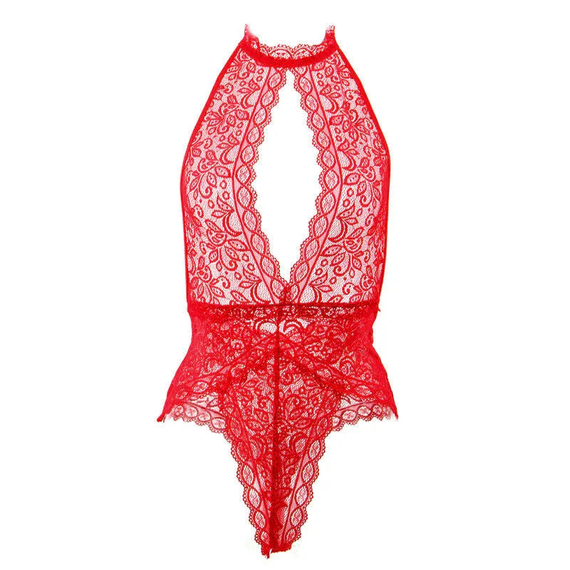 SUBBLIME - 953881 OPEN CUP BODYSUIT RED L/XL - Happytoys Sexshop: online sex shop for Feeling Happy & Easy 😊 - Discreet geleverd