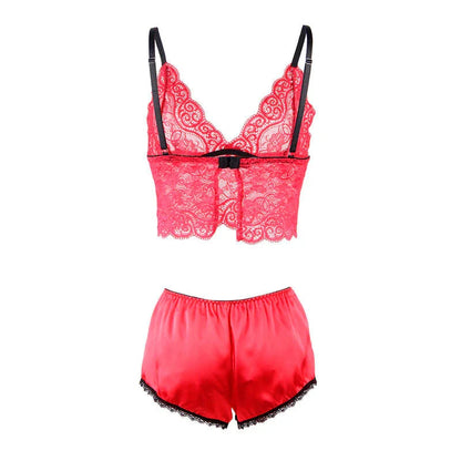 SUBBLIME - 953898 SILK AND LACE NIGHTGOWN + PANTIES RED S/M - Happytoys Sexshop: online sex shop for Feeling Happy & Easy 😊 - Discreet geleverd