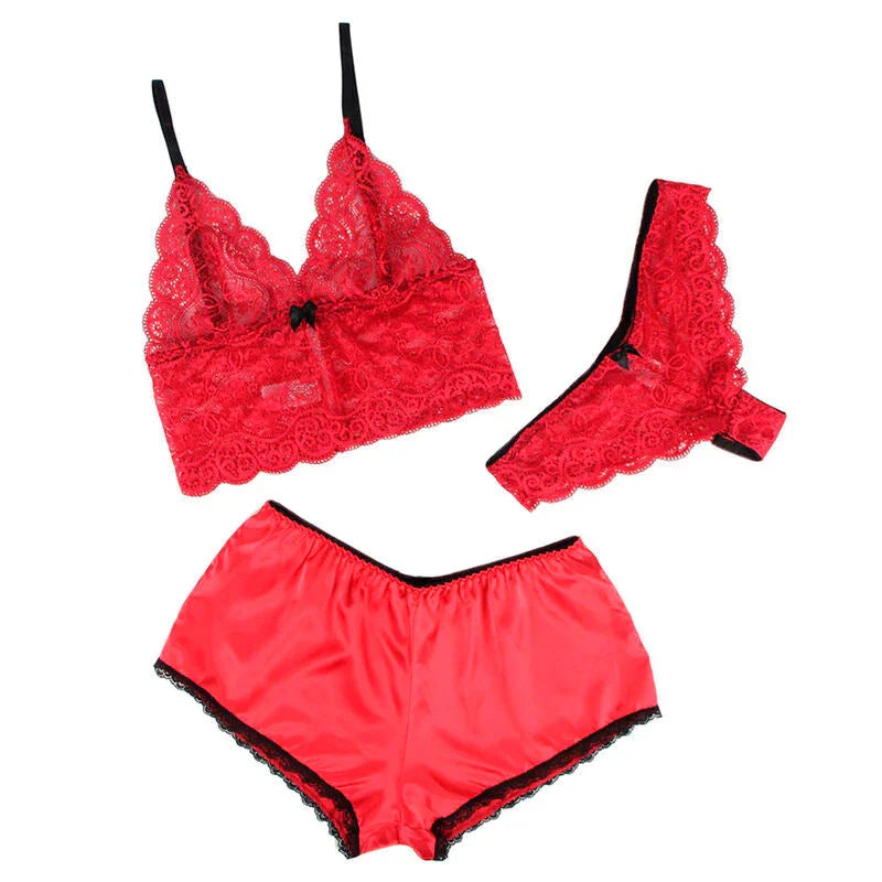 SUBBLIME - 953898 SILK AND LACE NIGHTGOWN + PANTIES RED S/M - Happytoys Sexshop: online sex shop for Feeling Happy & Easy 😊 - Discreet geleverd