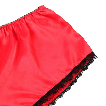 SUBBLIME - 953904 SILK AND LACE NIGHTGOWN + PANTIES RED L/XL - Happytoys Sexshop: online sex shop for Feeling Happy & Easy 😊 - Discreet geleverd