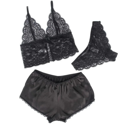 SUBBLIME - 953928 SILK AND LACE NIGHTGOWN + PANTIES BLACK L/XL - Happytoys Sexshop: online sex shop for Feeling Happy & Easy 😊 - Discreet geleverd