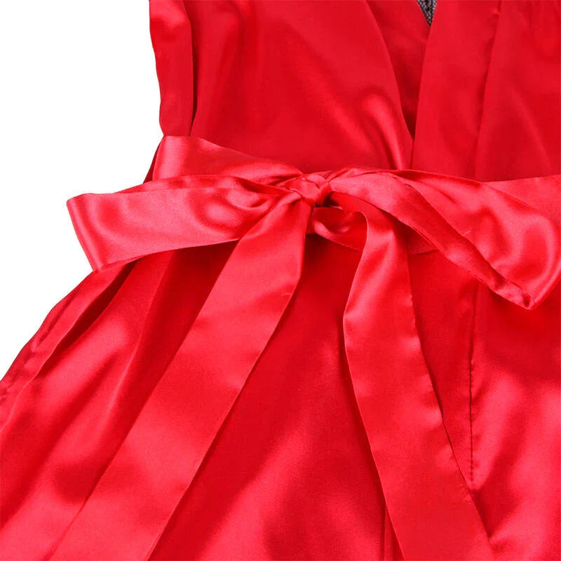 SUBBLIME - 954017 LACE SHEER BACK CAMISOLE + THONG RED/BLACK S/M - Happytoys Sexshop: online sex shop for Feeling Happy & Easy 😊 - Discreet geleverd