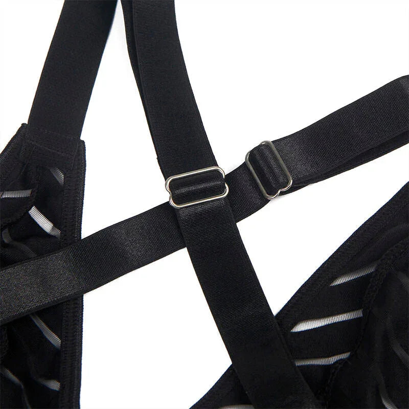 SUBBLIME - 954154 BODY WITH GARTER BELT BLACK L/XL - Happytoys Sexshop: online sex shop for Feeling Happy & Easy 😊 - Discreet geleverd