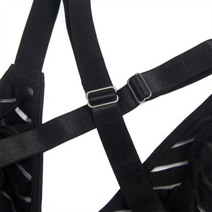 SUBBLIME - 954154 BODY WITH GARTER BELT BLACK L/XL - Happytoys Sexshop: online sex shop for Feeling Happy & Easy 😊 - Discreet geleverd