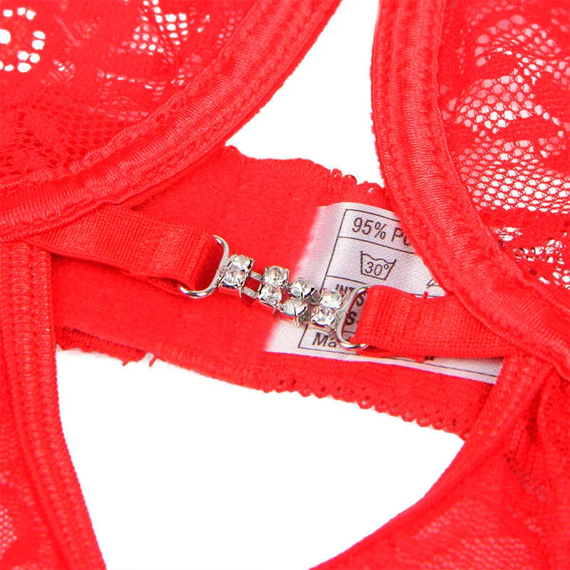 SUBBLIME - 954208 LACE BABYDOLL WITH ADJUSTABLE STRAPS RED S/M - Happytoys Sexshop: online sex shop for Feeling Happy & Easy 😊 - Discreet geleverd