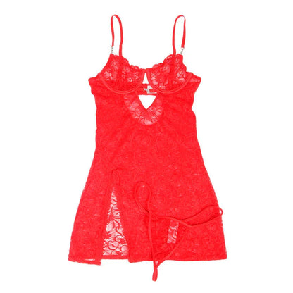 SUBBLIME - 954208 LACE BABYDOLL WITH ADJUSTABLE STRAPS RED S/M - Happytoys Sexshop: online sex shop for Feeling Happy & Easy 😊 - Discreet geleverd