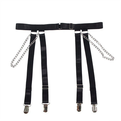 SUBBLIME - 954260 BODY WITH CHAINS + GARTER BELT BLACK S/M - Happytoys Sexshop: online sex shop for Feeling Happy & Easy 😊 - Discreet geleverd