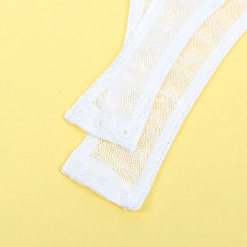 SUBBLIME - 954284 BODY WITH CHAINS + GARTER BELT WHITE S/M - Happytoys Sexshop: online sex shop for Feeling Happy & Easy 😊 - Discreet geleverd