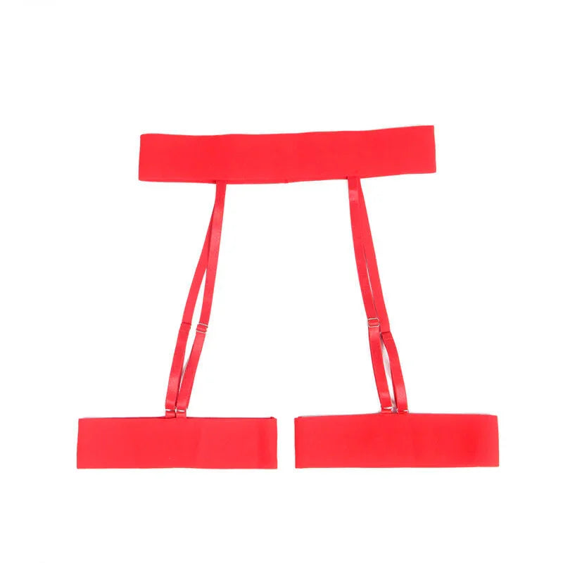 SUBBLIME - 954338 HEART PRINT BRA + THONG + GARTER BELT RED L/XL - Happytoys Sexshop: online sex shop for Feeling Happy & Easy 😊 - Discreet geleverd