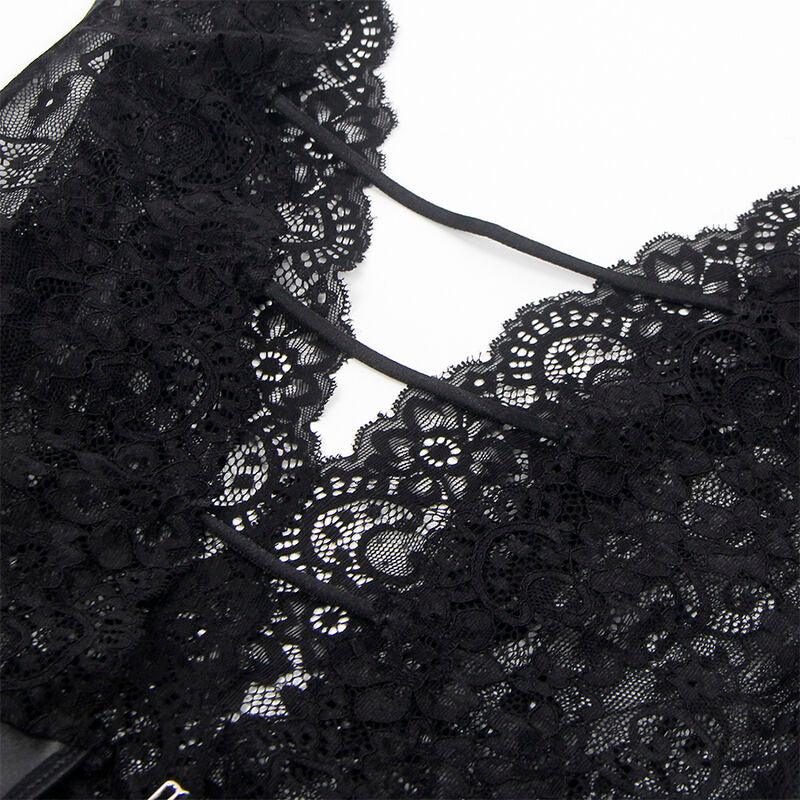 SUBBLIME - 954390 SEXY BODY WITH GARTER BELT BLACK L/XL - Happytoys Sexshop: online sex shop for Feeling Happy & Easy 😊 - Discreet geleverd