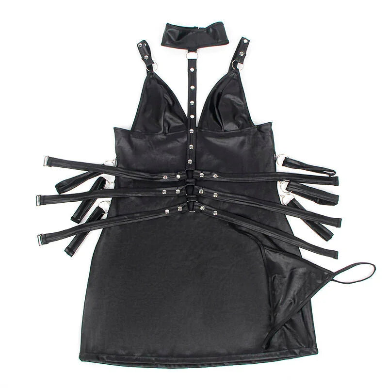SUBBLIME - 954413 LEATHER BONDAGE BODY BLACK L/XL - Happytoys Sexshop: online sex shop for Feeling Happy & Easy 😊 - Discreet geleverd
