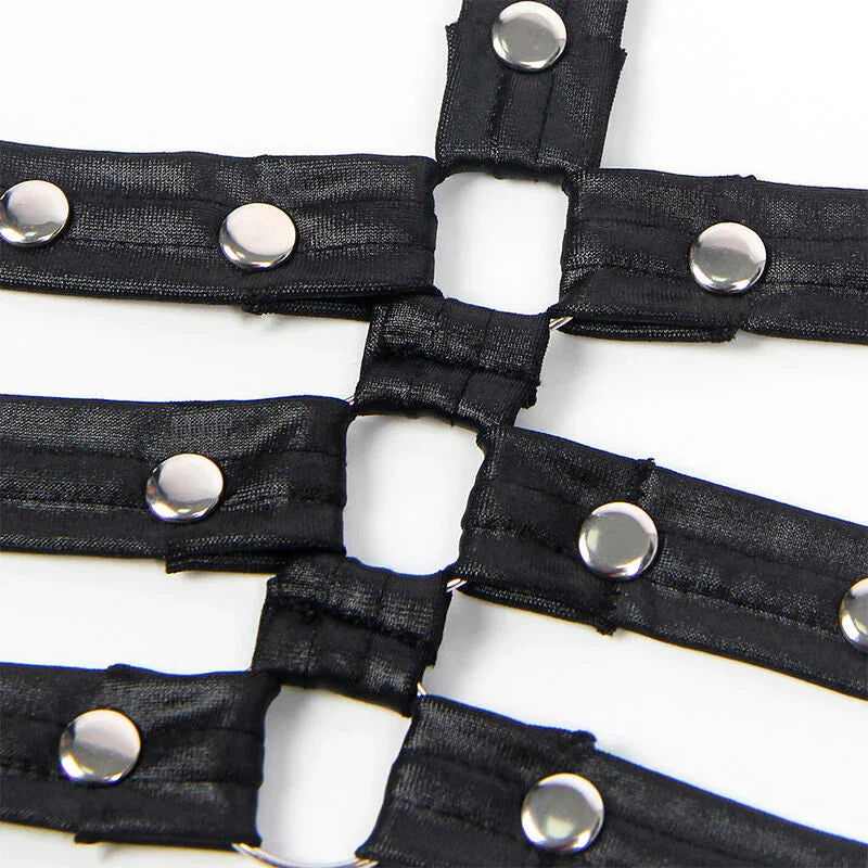 SUBBLIME - 954413 LEATHER BONDAGE BODY BLACK L/XL - Happytoys Sexshop: online sex shop for Feeling Happy & Easy 😊 - Discreet geleverd