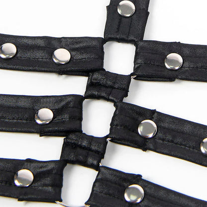 SUBBLIME - 954413 LEATHER BONDAGE BODY BLACK L/XL - Happytoys Sexshop: online sex shop for Feeling Happy & Easy 😊 - Discreet geleverd