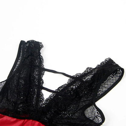 SUBBLIME - 954437 LACE BONDAGE DRESS BLACK L/XL - Happytoys Sexshop: online sex shop for Feeling Happy & Easy 😊 - Discreet geleverd