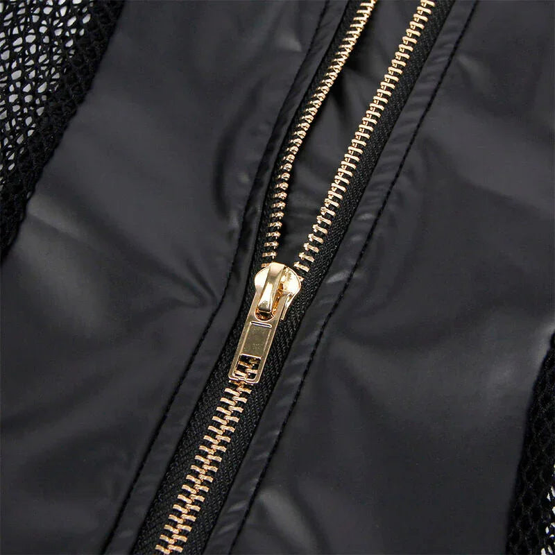 SUBBLIME - 954451 SEXY MESH DRESS LEATHER BLACK L/XL - Happytoys Sexshop: online sex shop for Feeling Happy & Easy 😊 - Discreet geleverd