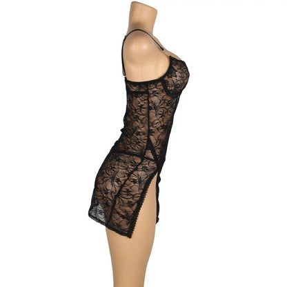 SUBBLIME - 954185 LACE BABYDOLL WITH ADJUSTABLE STRAPS BLACK S/M - Happytoys Sexshop: online sex shop for Feeling Happy & Easy 😊 - Discreet geleverd