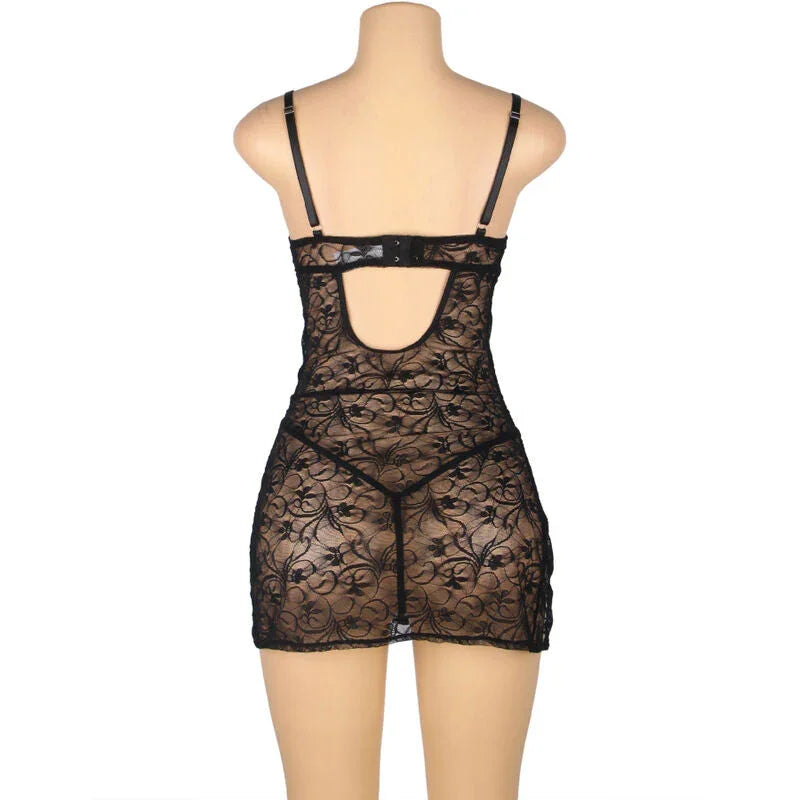 SUBBLIME - 954185 LACE BABYDOLL WITH ADJUSTABLE STRAPS BLACK S/M - Happytoys Sexshop: online sex shop for Feeling Happy & Easy 😊 - Discreet geleverd
