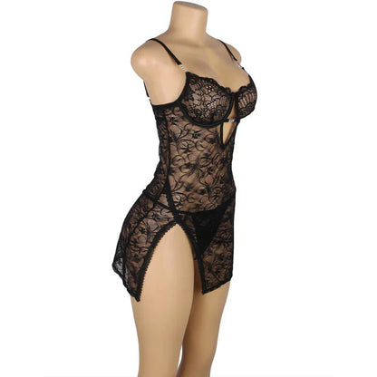 SUBBLIME - 954185 LACE BABYDOLL WITH ADJUSTABLE STRAPS BLACK S/M - Happytoys Sexshop: online sex shop for Feeling Happy & Easy 😊 - Discreet geleverd