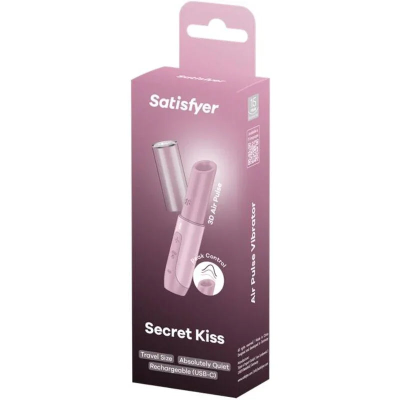 SATISFYER - SECRET KISS WAVE CLITORIS STIMULATOR PINK - Happytoys Sexshop: online sex shop for Feeling Happy & Easy 😊 - Discreet geleverd