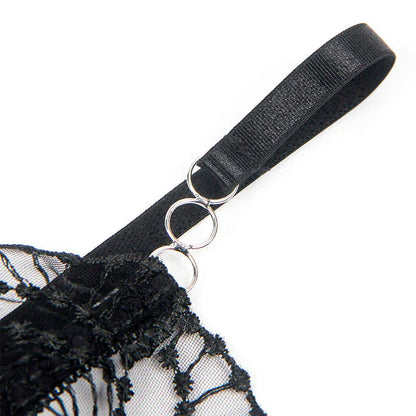 SUBBLIME - 955229 TRANSPARENT BODYSUIT WITH HOLLOW LACE BLACK L/XL - Happytoys Sexshop: online sex shop for Feeling Happy & Easy 😊 - Discreet geleverd