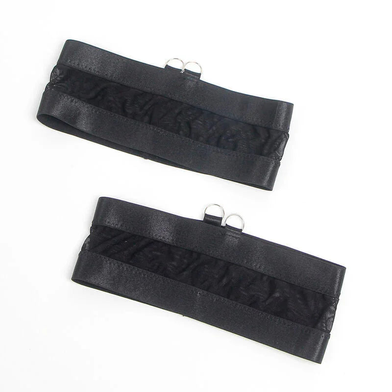 SUBBLIME - 955236 BLACK BONDAGE BRA WITH GARTER SET S/M - Happytoys Sexshop: online sex shop for Feeling Happy & Easy 😊 - Discreet geleverd