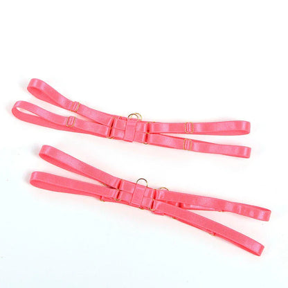 SUBBLIME - 955298 BRA SET WITH NECKLACE AND LEG DETAILS FLUORESCENT PINK S/M - Happytoys Sexshop: online sex shop for Feeling Happy & Easy 😊 - Discreet geleverd