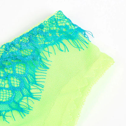 SUBBLIME - 955328 BRA SET WITH LACE AND GARTER LINES GREEN AND BLUE L/XL - Happytoys Sexshop: online sex shop for Feeling Happy & Easy 😊 - Discreet geleverd