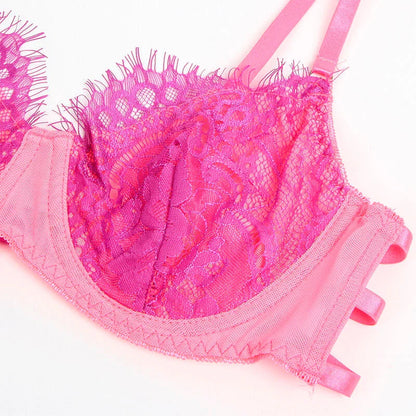 SUBBLIME - 955359 SET OF BRA WITH LACE AND GARTER LINKS PINK AND PURPLE S/M - Happytoys Sexshop: online sex shop for Feeling Happy & Easy 😊 - Discreet geleverd