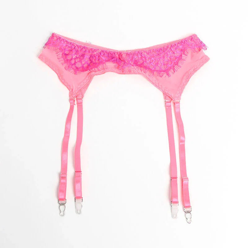 SUBBLIME - 955359 SET OF BRA WITH LACE AND GARTER LINKS PINK AND PURPLE S/M - Happytoys Sexshop: online sex shop for Feeling Happy & Easy 😊 - Discreet geleverd