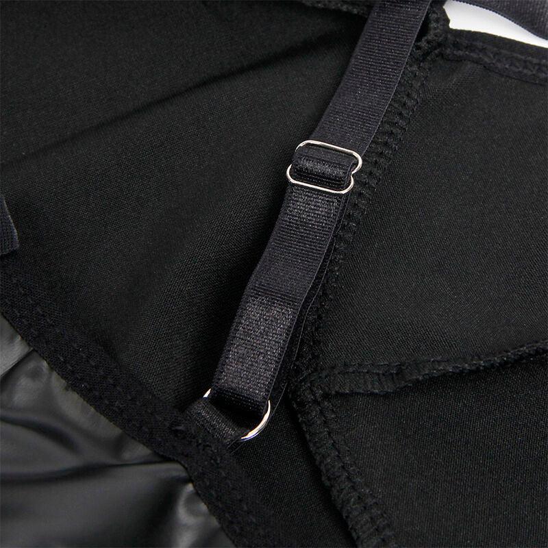 SUBBLIME - 955380 DRESS WITH BLACK LEATHER STRAPS L/XL - Happytoys Sexshop: online sex shop for Feeling Happy & Easy 😊 - Discreet geleverd